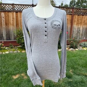Harley-Davidson Women's Gray Button Down Shirt